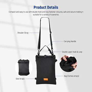 NEEWER Sandbag for Photography, 15.5"x9.4" Foldable Handheld Storage Bag with Shoulder Strap, Heavy ...
