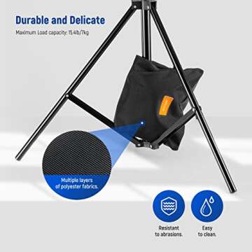 NEEWER Sandbag for Photography, 15.5"x9.4" Foldable Handheld Storage Bag with Shoulder Strap, Heavy Duty Polyester Saddlebag/Beanbag/Tripod Weight Bag for Camera Lens Support & Light Stands Boom Arms