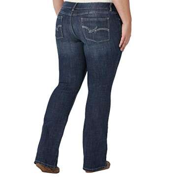 Wrangler womens Western Plus Size Mid Rise Stretch Boot Cut Jeans, Mid Wash, 26-32 US