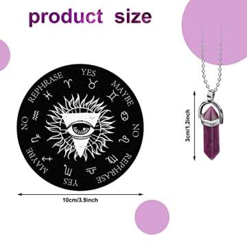 Sureio 13 Pieces Star Pendulum Board Dowsing Divination Set Included Double Sided Wooden Boards with...