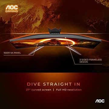 AOC 27" Curved Gaming Monitor - Ultra-Fast Performance