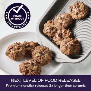 Circulon Total Bakeware Nonstick Toaster Oven & Personal Pizza Pan Baking Set, 4-Piece