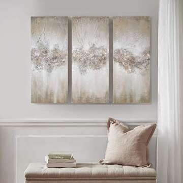 Madison Park Wall Art Living Room Décor - Embellished Hand Painted Canvas, Home Accent Glitter Abst...