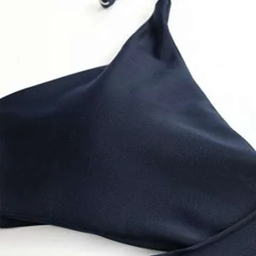 Stylish MOOSKINI Womens Padded Push-up Bikini Set - Deep Blue Swimwear