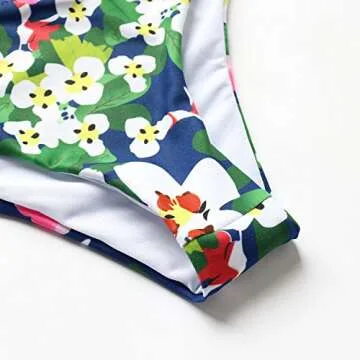 Stylish MOOSKINI Womens Padded Push-up Bikini Set - Deep Blue Swimwear