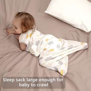 TILLYOU Sleep Sack 12-18 Months - 0.5 TOG Baby Wearable Blanket with 2-Way Zipper, Extra Soft Cotton Sleeveless Sleeping sack 2 Pack, Gray Grown