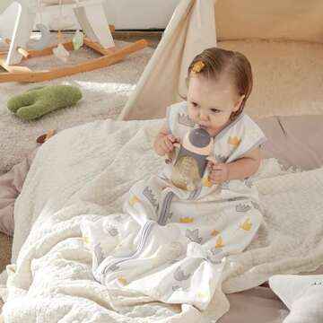 TILLYOU Sleep Sack 12-18 Months - 0.5 TOG Baby Wearable Blanket with 2-Way Zipper, Extra Soft Cotton Sleeveless Sleeping sack 2 Pack, Gray Grown