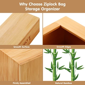 Lossey Bamboo Ziplock Bag Organizer - Stylish and Eco-Friendly