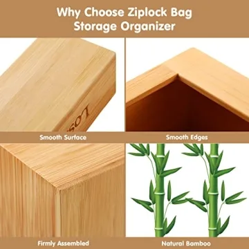 Lossey Bamboo Ziplock Bag Organizer - Stylish and Eco-Friendly