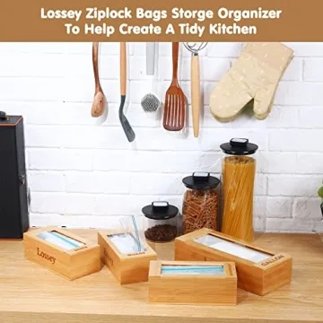 Lossey Bamboo Ziplock Bag Organizer - Stylish and Eco-Friendly