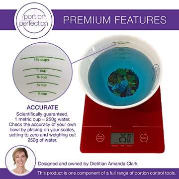 Portion Perfection Bariatric Surgery Must Haves: Melamine Post Op Bariatric Kit with Measuring Bowls and Bariatric Plates for Portion Control, Bariatric Eating Plan | Bariatric Cookbook