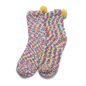 Jarseen 2 DIY Gift Boxes Valentine's Day Christmas Socks Cozy Super Soft Warm Fuzzy Plush Crew Socks Women's (2Colorful)