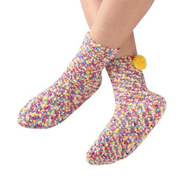 Jarseen 2 DIY Gift Boxes Valentine's Day Christmas Socks Cozy Super Soft Warm Fuzzy Plush Crew Socks Women's (2Colorful)