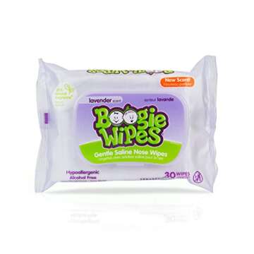 Saline Nose Wipes by Boogie, for Baby & Kids, Face, Hand & Body, FSA/HSA Eligible, Made with Vitamin...