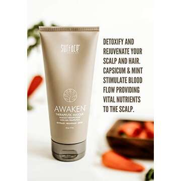SURFACE Hair Awaken Therapeutic Masque, Scalp And Hair Rejuvenating Mask for Thinning Hair, 6 Oz.