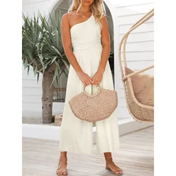 Summer One Shoulder Jumpsuit With Pockets for Women