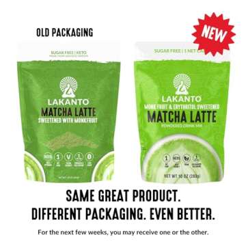 Lakanto Sugar Free Matcha Latte - Green Tea Powder with Shelf Stable Probiotics and Fiber, Sugar Free, Monk Fruit Sweetener, Keto Diet Friendly, Vegan, Detox, Destress, Antioxidants, Authentic (10 Oz)