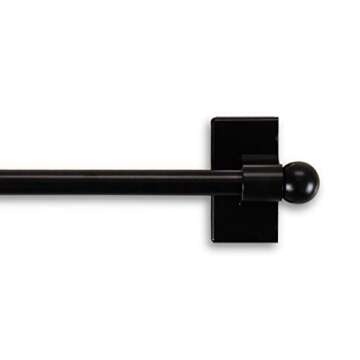 Rod Dessyne Magnetic Curtain Rod - Adjustable 48-84 inches, Black