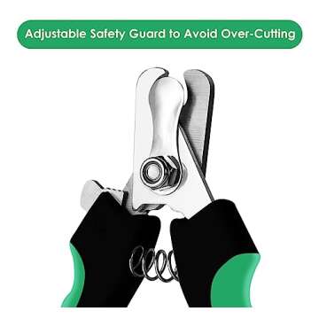 Candure Dog Nail Clippers Professional Pet Nail Clipper Suitable for Cats, Rabbits and Guinea Pigs - Safety Lock/Protective Guard to Avoid Over Cutting (Green, Medium to Small)