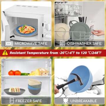 Buy Shopwithgreen Wheat Straw Dinnerware Set for 4 - Eco-Friendly & Durable