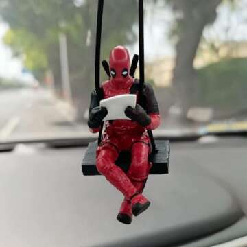 Car Swinging Ornament Rear View Mirror Car Accessories Hanging Cute Anime Rearview Pendant Decoration Interior for Gardening Man Woman Charms Aesthetic Decor Decorations