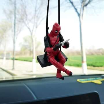 Car Swinging Ornament Rear View Mirror Car Accessories Hanging Cute Anime Rearview Pendant Decoration Interior for Gardening Man Woman Charms Aesthetic Decor Decorations