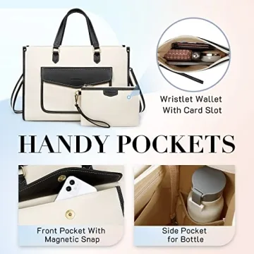 Stylish Missnine Canvas Laptop Tote Bag for Women