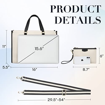 Stylish Missnine Canvas Laptop Tote Bag for Women