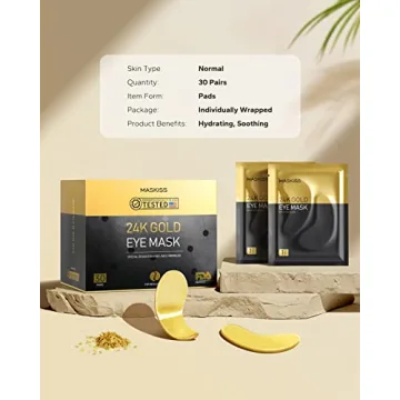 Maskiss 24K Gold Under Eye Patches for Dark Circles