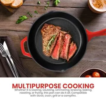 Utopia Kitchen 12" Cast Iron Skillet - Versatile Cooking Pan
