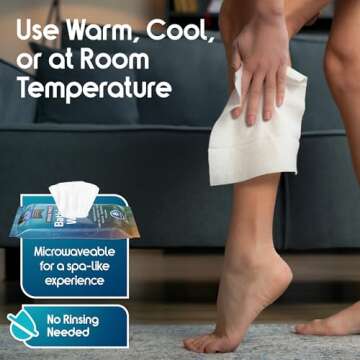 Inspire Rinse Free Body Wash Wipes | Bathing Wipes, Shower Wipes | Extra Large Adult Wipes With Aloe | Cleansing Adult Wipes | Body Wipes For Women And Men | Disposable Washcloths For Adults Bathing