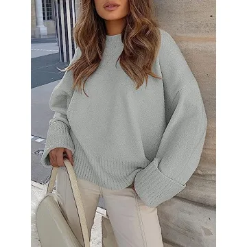 ANRABESS Women's Cozy Oversized Fuzzy Knit Sweater