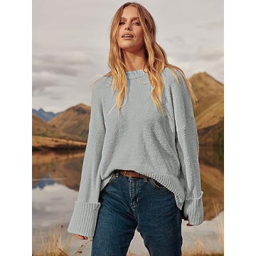 ANRABESS Women's Cozy Oversized Fuzzy Knit Sweater