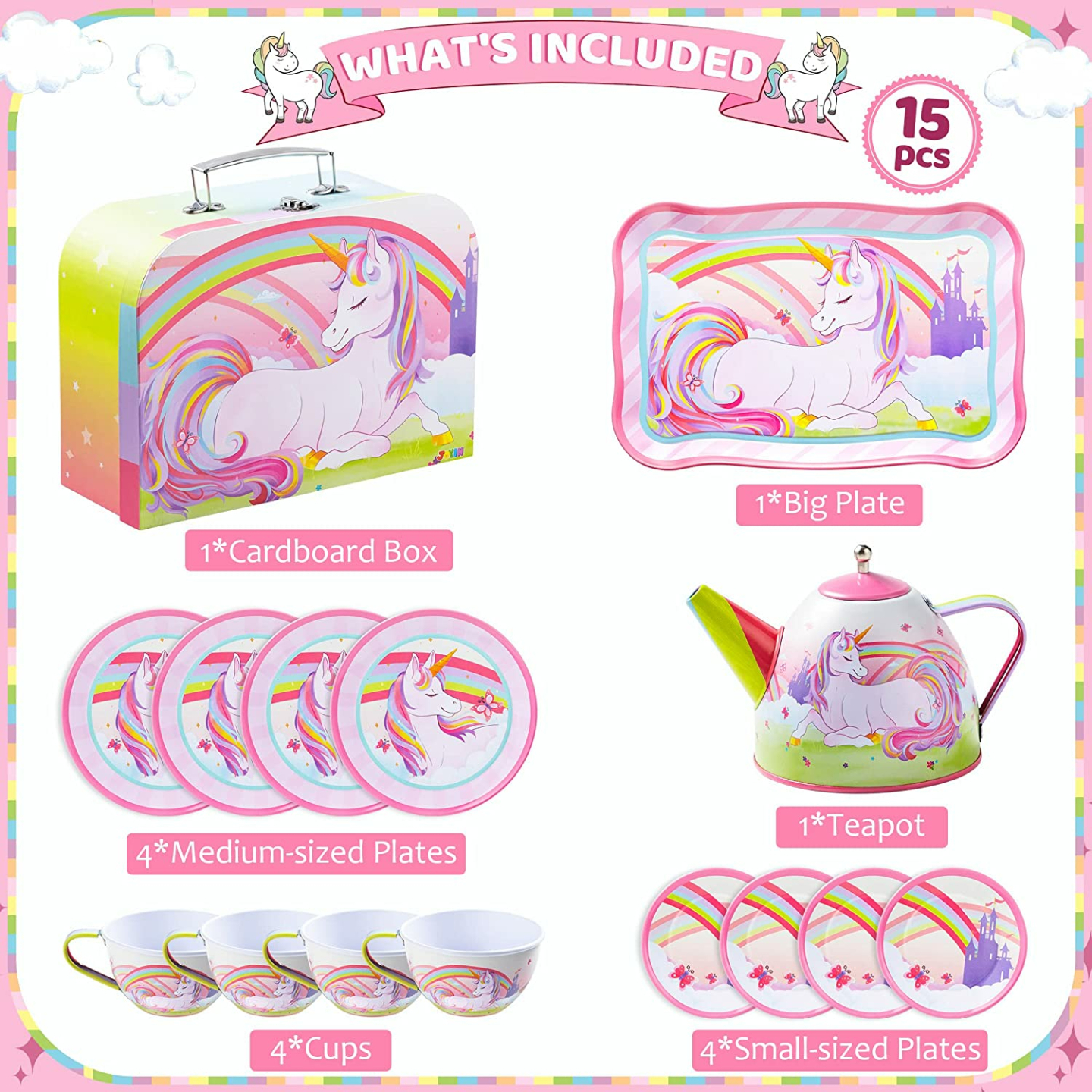 Unicorn Tea Set for Girls - Tea Party Play Toy