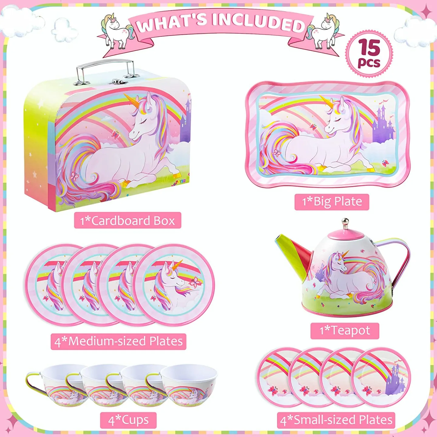 Unicorn Tea Set for Girls - Tea Party Play Toy