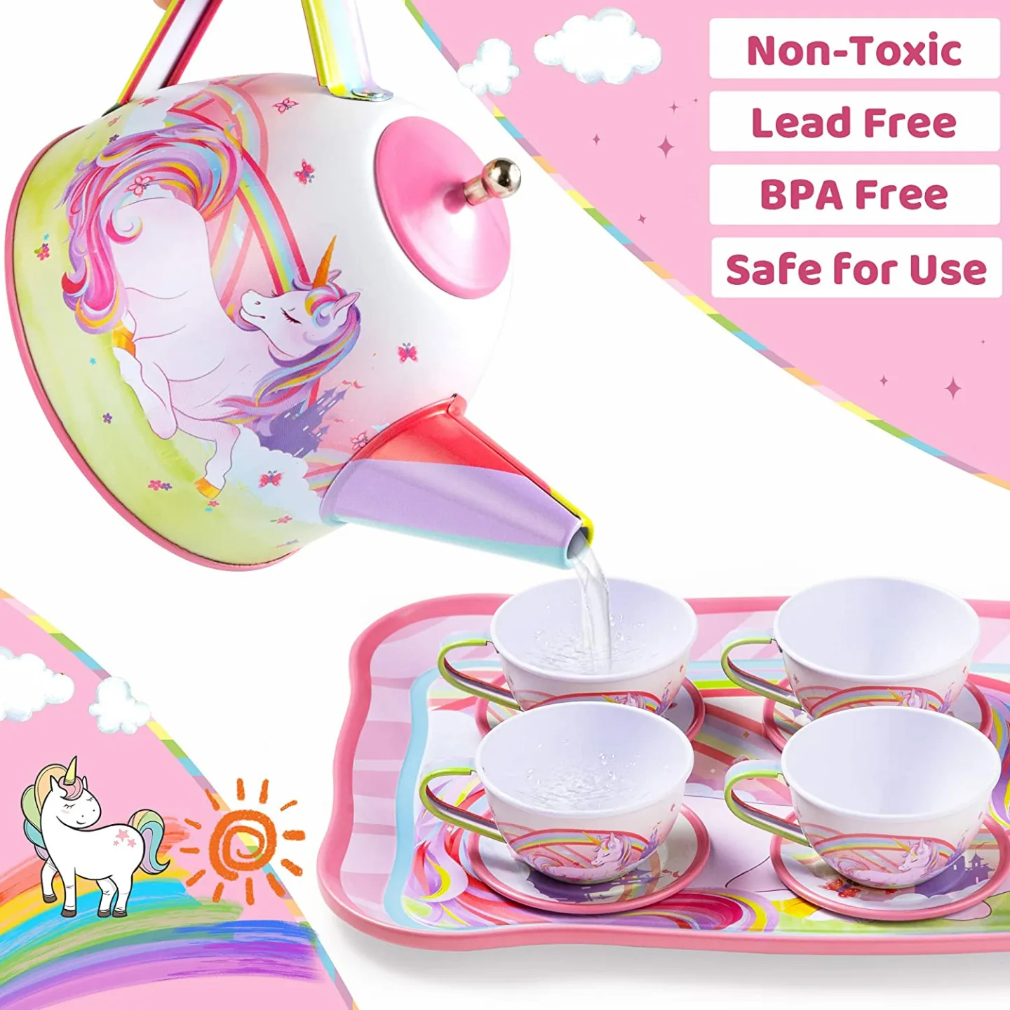 Unicorn Tea Set for Girls - Tea Party Play Toy