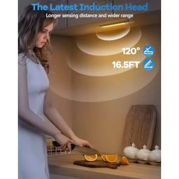 HIBOITEC Closet Lights Motion Sensor Wireless Light, 40 LED Rechargeable Dimmable Under Cabinet Lighting, Under Counter Light for Kitchen, Bedroom, Stair, Hallway, 3 Color Temperatures, 9 inch