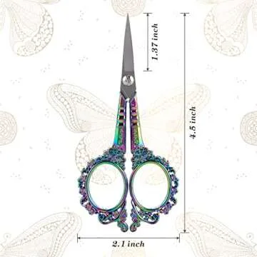 Embroidery Scissors - 4.5In Cute Vintage European Style Sewing Scissors, Plum Blossom Sharp Stainles...