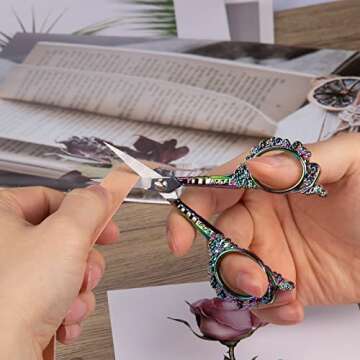 Cute Vintage Rainbow Sewing Scissors for Crafts