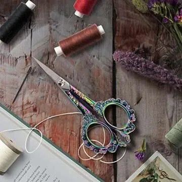Cute Vintage Rainbow Sewing Scissors for Crafts