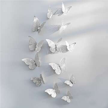 48Pcs 3D Butterfly Wall Decor Stickers for Kids Rooms