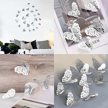 48Pcs 3D Butterfly Wall Decor Stickers for Kids Rooms
