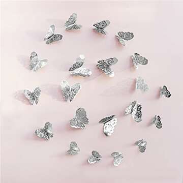 48Pcs 3D Butterfly Wall Decor Stickers for Kids Rooms
