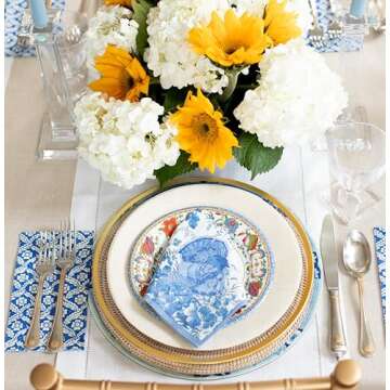 Elegant Caspari Turkey Toile Luncheon Napkins - 40 Pack