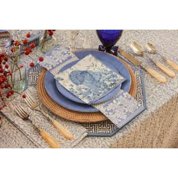 Elegant Caspari Turkey Toile Luncheon Napkins - 40 Pack