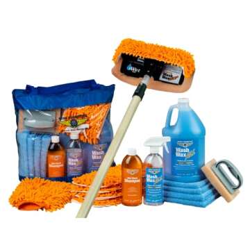 Aero Cosmetics Wet or Waterless Wash Wax Mop Kit - Excellent for Washing Large Vehicles Including Aircraft, Trucks, Trailers, RV, and Boats.