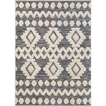 Well Woven Bellagio Chiara Tribal Moroccan Grey Flat-Weave 5'3" x 7'3" Area Rug