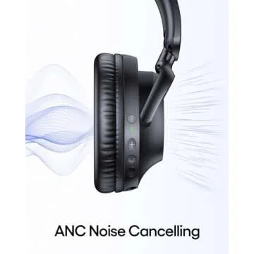 TAGRY Active Noise Cancelling Headphones 100H Playtime Over Ear Bluetooth Headphones with Deep Bass ...
