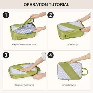 Doxerfit Compression Packing Cubes 6 Set Travel Essentials Organizer Bags for Luggage Travel Accessories