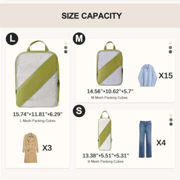 Doxerfit Compression Packing Cubes 6 Set Travel Essentials Organizer Bags for Luggage Travel Accessories